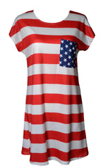 American Flag Shirt Dress 