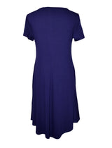 Navy Blue Flow Dress With Inside Pockets 