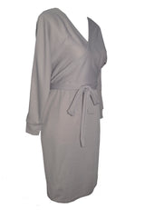 Gray V Neck Casual Work Business Dress For Women