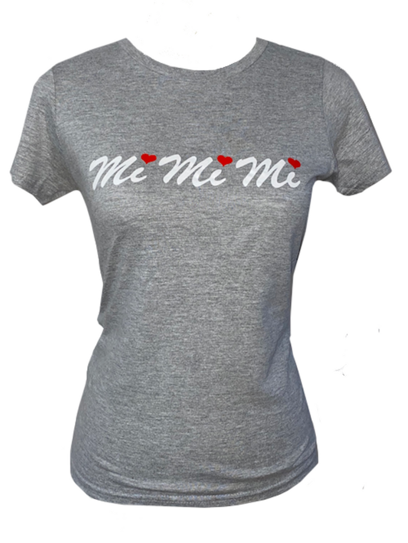 Women Slim Fit T-shirt White Red Logo MiMiMi