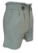 Women’s Lime Casual High Waist Summer Beach Shorts with Pockets.