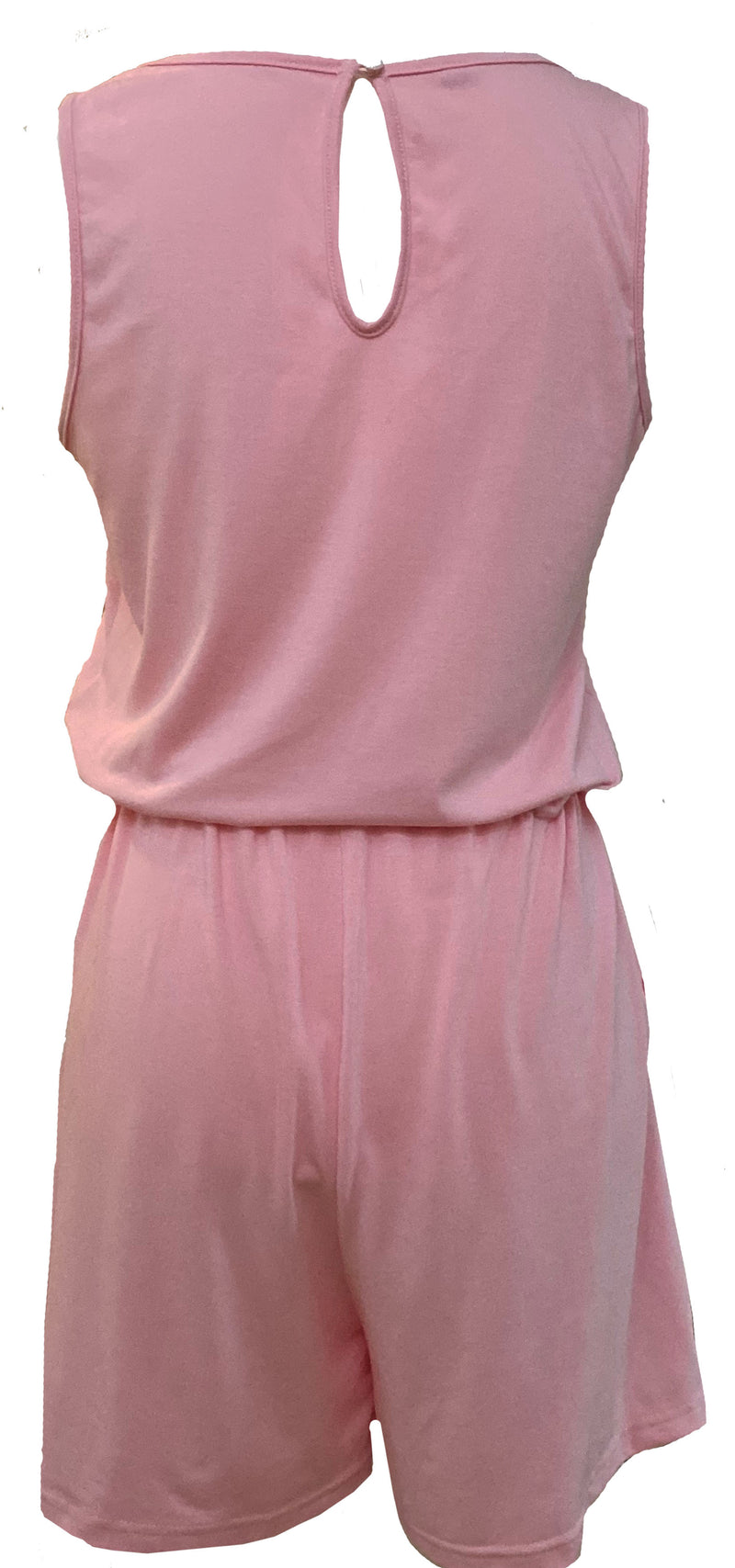 Women’s Pink Summer Sleeveless Tank Top Short Jumpsuit.