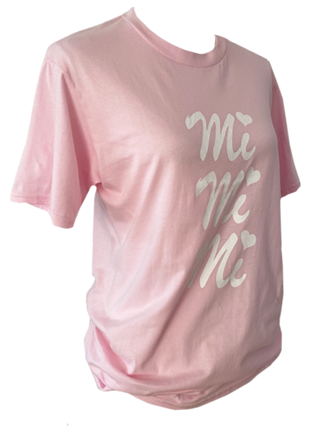 Women Unisex Loose T-shirt White Logo MiMiMi