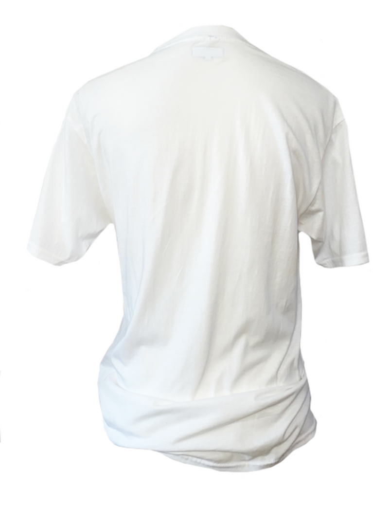 Women Unisex Loose White T-shirt Black Logo MiMiMi